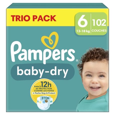 Pampers baby dry couches maxi géant taille 6 x102