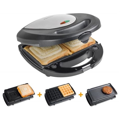 Bestron multi-gril 3 en 1 croque monsieur + gril + gaufrier ASM8010