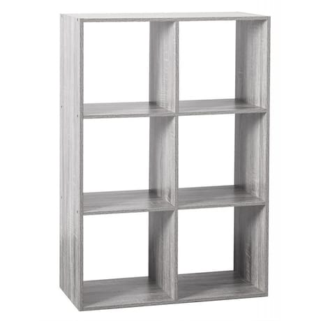 Etagere 6 cases mix gris