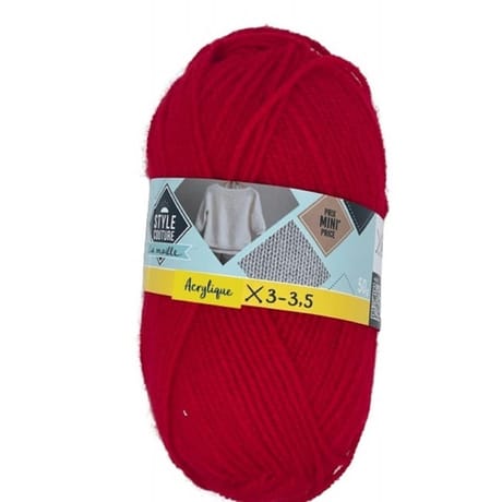 Pelote de laine acrylique col 2 rose Style Couture