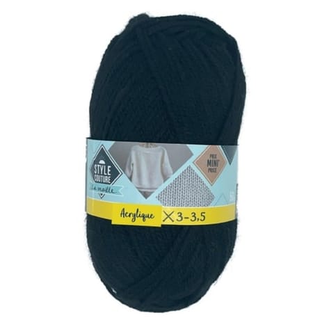Pelote de laine acrylique col 4 noire Style couture