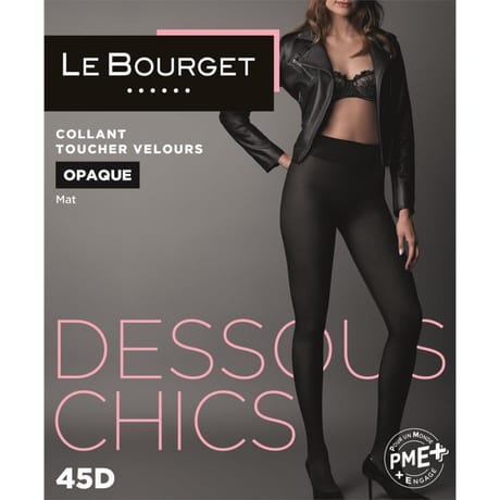 Collant opaque velouté mat 45D Les dessous chics Le Bourget 500 NOIR T4