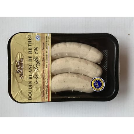 Boudin blanc de rethel igp à la truffe 1% x3  350g fe