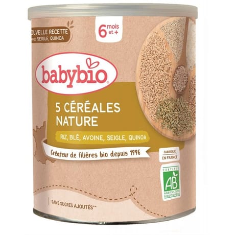Babybio 3 céréales nature dès 8 mois 220g