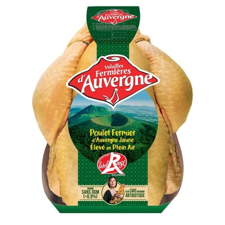 Auvergne poulet jaune label fermier x 1