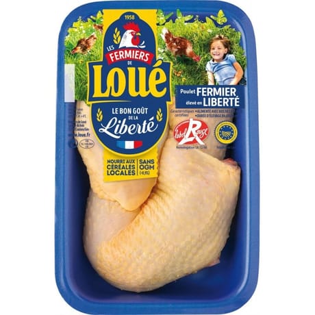 Loué 2 cuisses de poulet fermier jaune