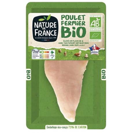 Nature de France escalope extra fine de poulet fermier bio x2