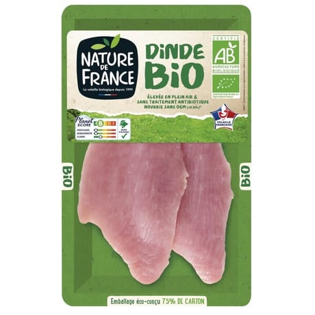 Nature france escalope de dinde bio x2