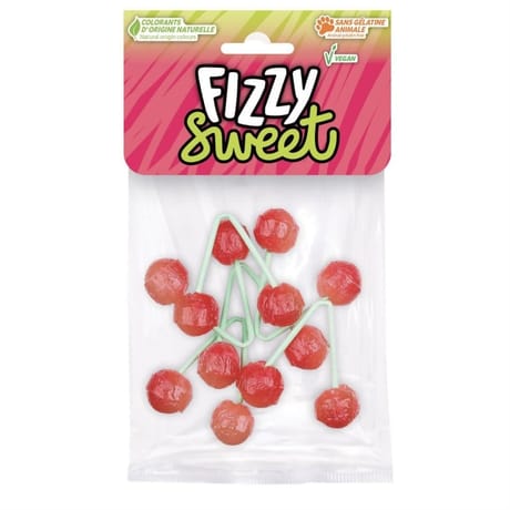 Fizzy sachet sucettes cerises 84g