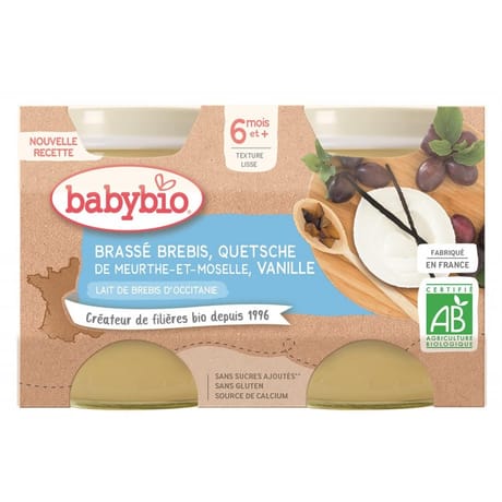 Babybio brassé brebis mirabelle vanille 2x130g