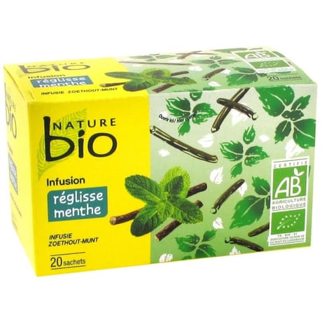 Nature bio infusion réglisse menthe 20 sachets 30g