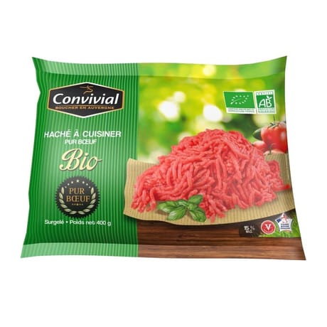 Convivial haché à cuisiner bio 15% mg 400g