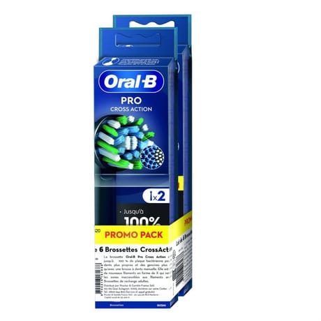 Oral-b pro cross action noir brossettes pour brosse a dent x6