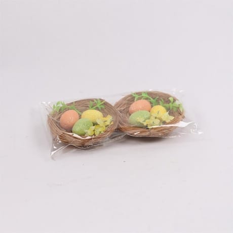 Set  2 nids avec oeufs diam 8cm