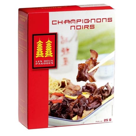 Les deux pagodes champignons noirs secs 25g