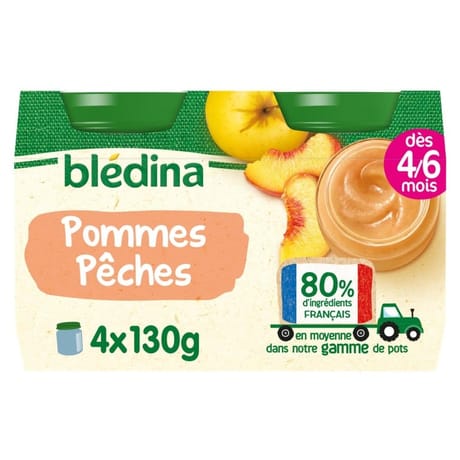 Bledina pots pommes peches 4x130g