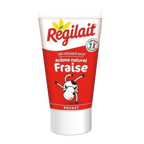 Régilait tube pocket lait concentré sucre fraise 60g