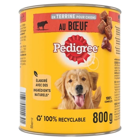 Pedigree boîte en terrine pour chien adulte boeuf et carottes 800g