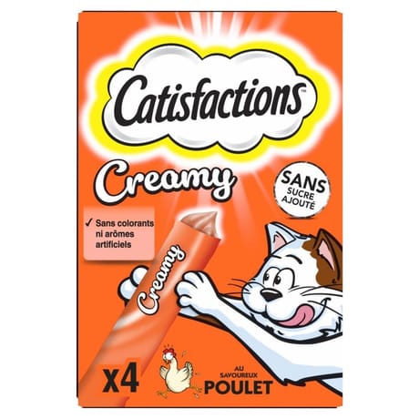 Catisfactions creamy friandises au poulet pour chats 4x10g - 40g