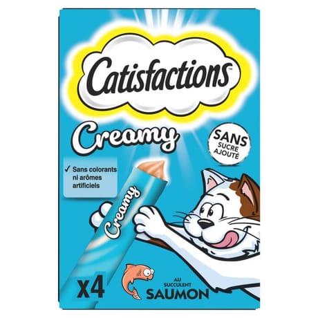 Catisfactions creamy friandises au saumon pour chats 4x10g - 40g