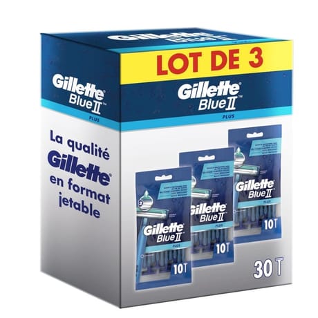 Gillette Blue II Plus Rasoirs Jetables Pour Homme Lot 3x10