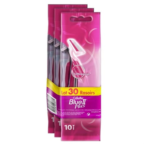 Gillette Blue II Plus Rasoirs jetables pour Femme, Lot De 30