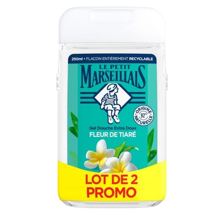 Le Petit Marseillais extra doux voyage fleur tiare 2x250ml