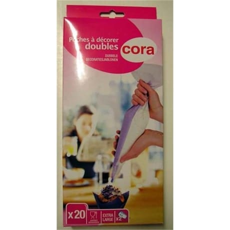 Cora poches à décorer doubles x20 + douilles