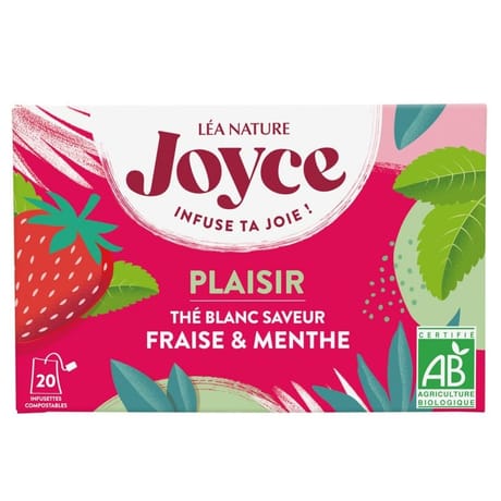 Joyce thé blanc fraise menthe bio 30g