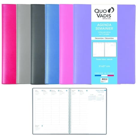 Quo vadis agenda reliure 21x27 cm nevada