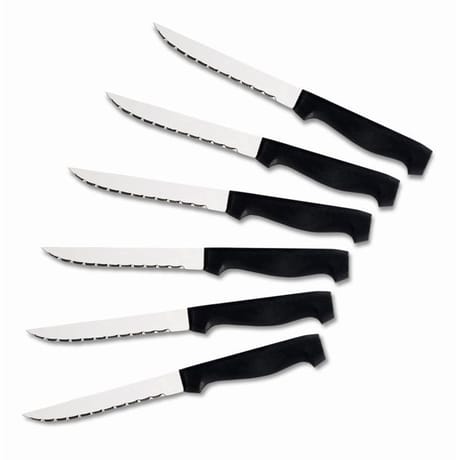Lot de 6 couteaux à steak coloris noir