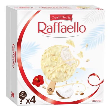 Raffaello 4 bâtonnets noix de coco et amandes 188g