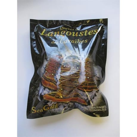 Queues de langoustes crues des Caraïbes gros calibre x2 450g
