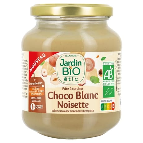 Jardin bio étic pâte à tartiner choco blanc noisette bio 350g