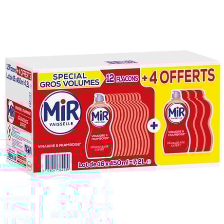 Mir vaisselle framboise 450ml 12+ 4 gratuit