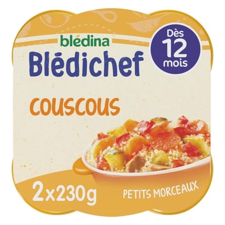 Bledina blédichef couscous petits morceaux dès 12 mois 2x230g