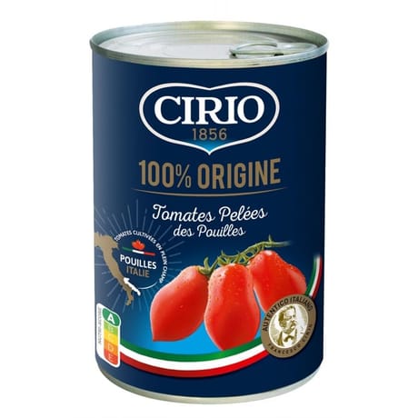 Cirio tomates entières pelées à la purée de tomates 400 g