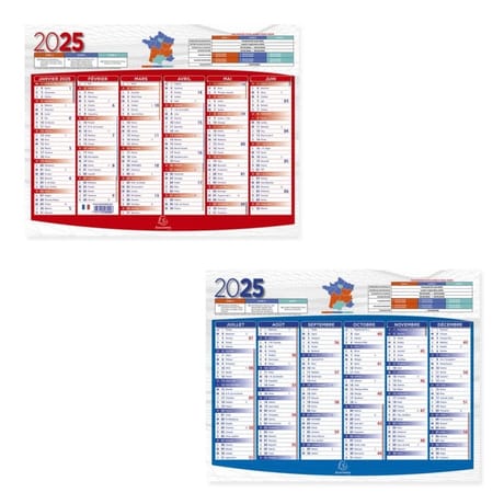Exacompta calendrier perforé grille recto verso 6 mois 27x21 cm