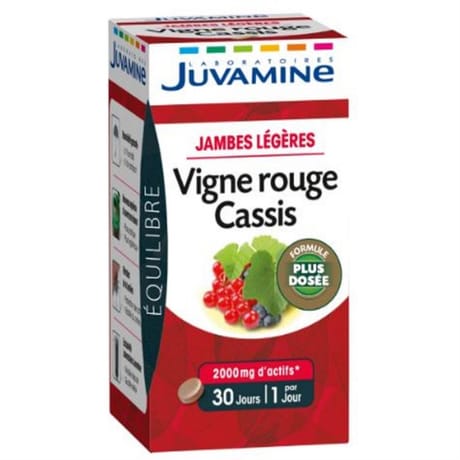 Juvamine vigne rouge cassis 30 gélulles végétales 19g