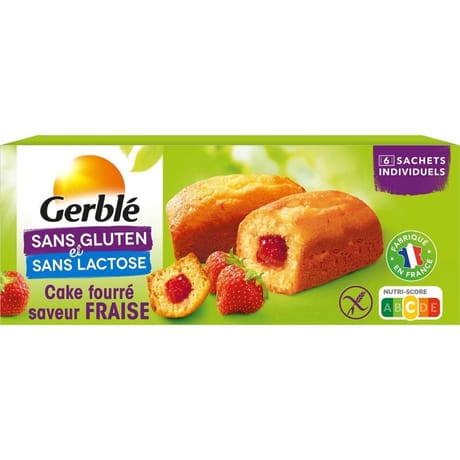Gerblé cake fourré saveur fraise sans gluten 210g
