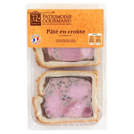 Patrimoine gourmand pâté en croûte cuit au four 2 tranches 240g