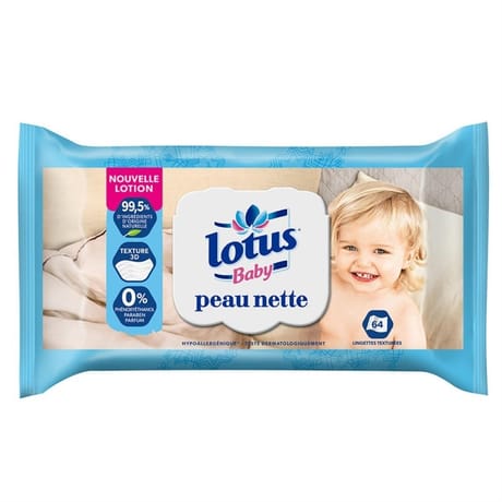 Lotus baby lingettes peau nette x64