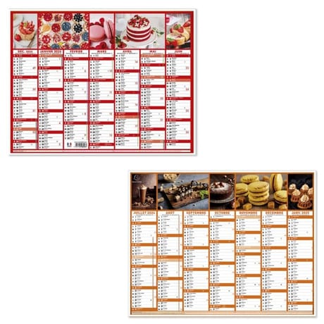 Exacompta calendrier grille recto verso 7 mois janvier décembre 43x33.5 cm