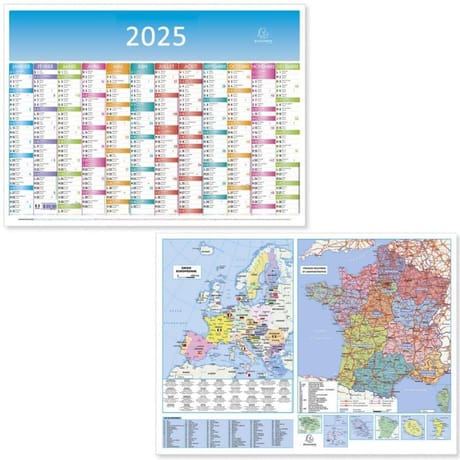 Exacompta calendrier 12 mois janvier décembre 53x40.5 cm kaléidoscope