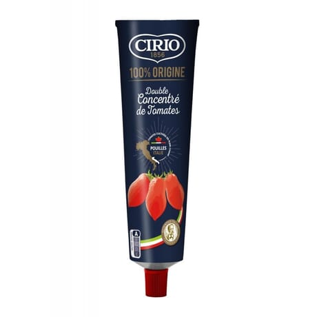 Cirio double concentre de tomates 100% origine pouilles tube 130g
