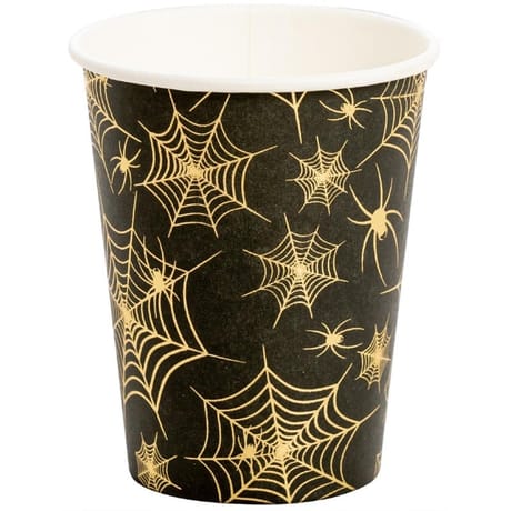 10 gobelets en carton 25cl spider webs