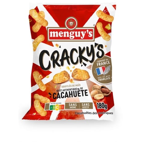 Menguy's cracky's soufflés de maïs goût cacahuète 180g