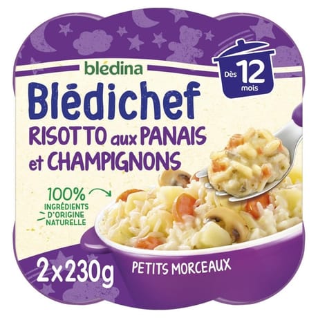 Blédina blédichef risotto aux panais et champignons dès 12 mois 2x230g