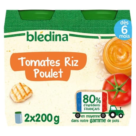 Bledina pots tomates riz poulet 2x200g