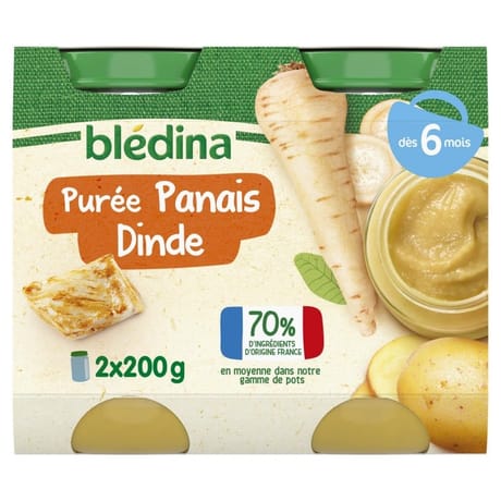 Bledina pots purée panais dinde 2x200g